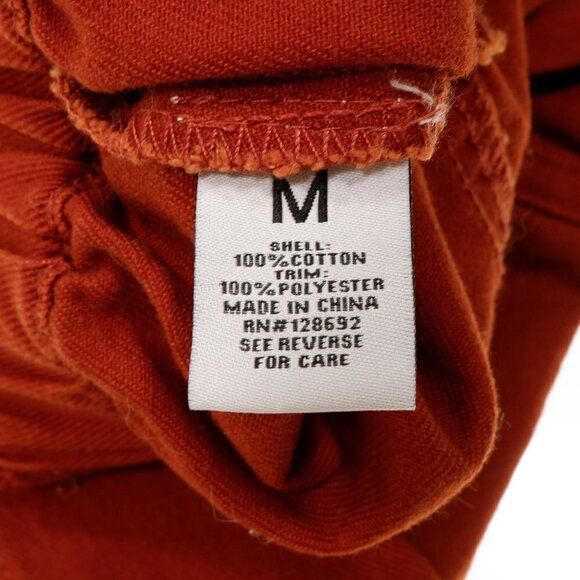 Madden NYC Crop Jacket Womens M Burnt Orange Cotton Button Front Elastic Hem - Picture 6 of 6